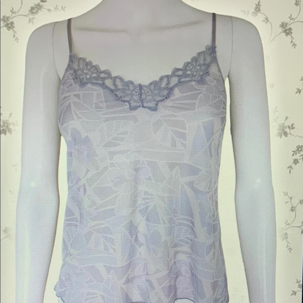 Lace Trimmed Women's Top - Light Purple